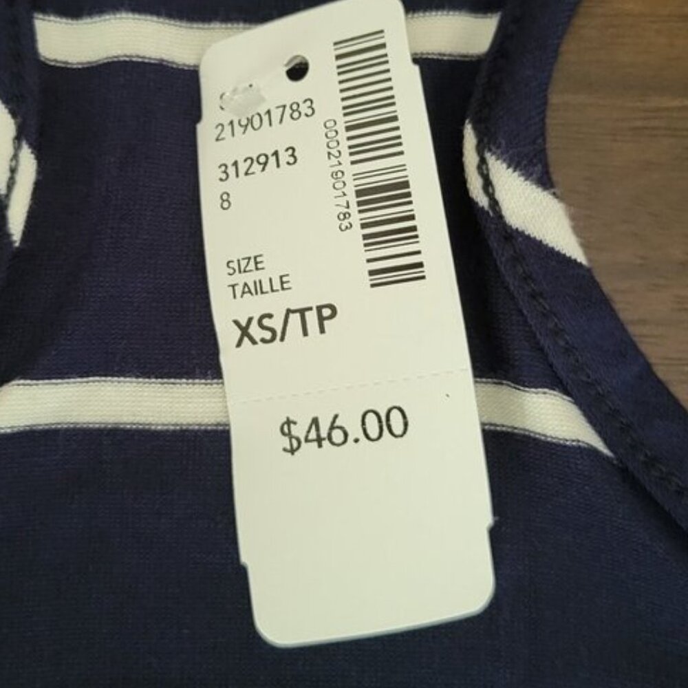 New Reitmans Maxi Dress Navy Blue White Striped Brand New NWT Womens Size XS - Picture 6 of 8